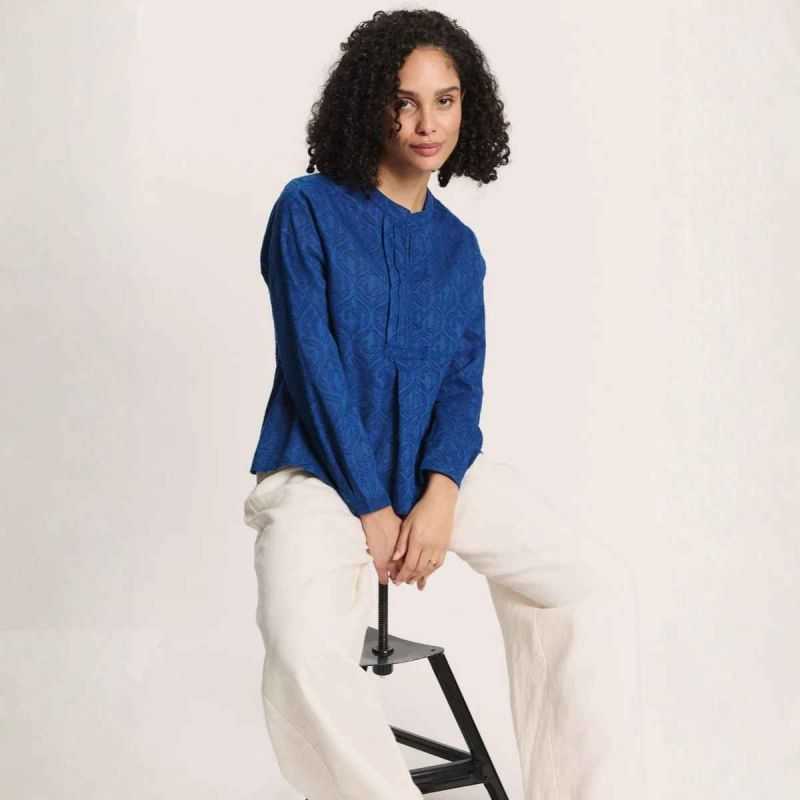 Blouse "BEETTY" à motifs ornementaux - 100% Coton bio