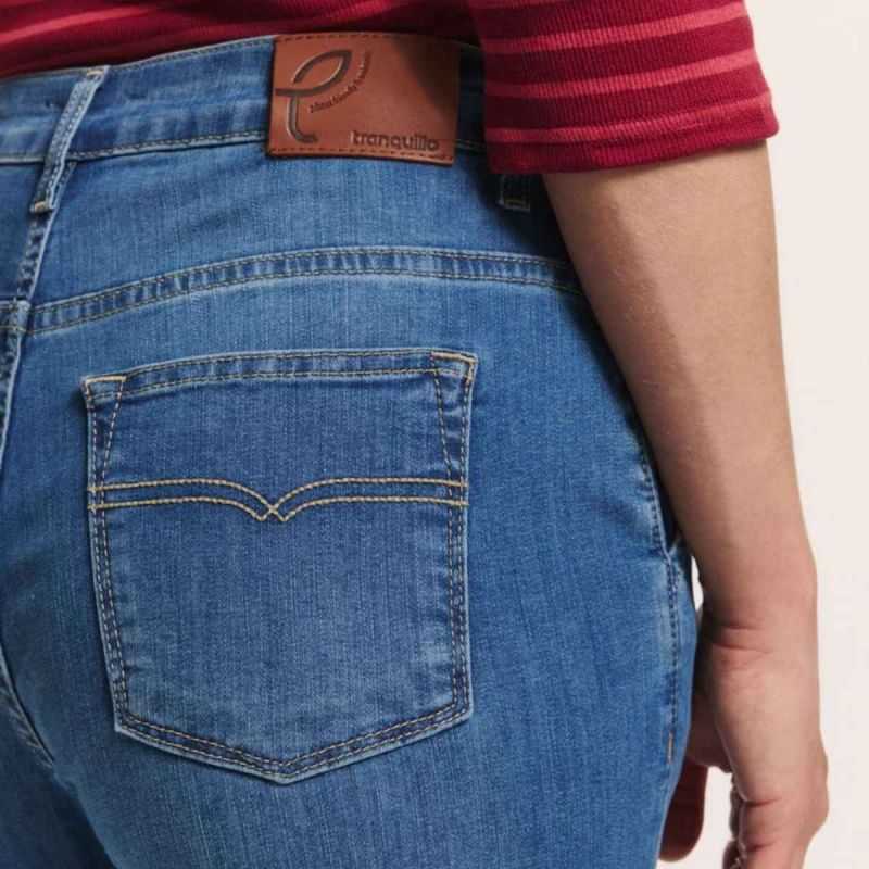 Jeans large "DORAA" en denim stretch - Coton bio