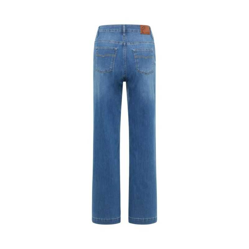 Jeans large "DORAA" en denim stretch - Coton bio