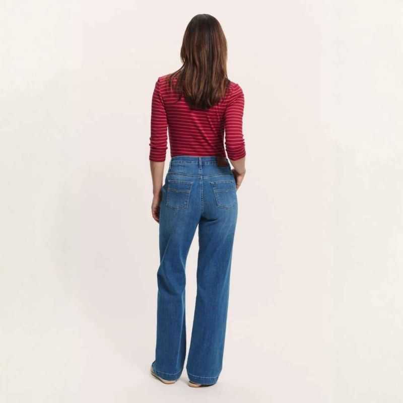 Jeans large "DORAA" en denim stretch - Coton bio