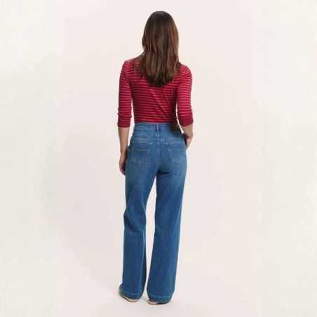 Jeans large "DORAA" en denim stretch - Coton bio