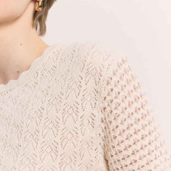 Haut pull en maille ajourée "EMMAA" - 100% Coton bio