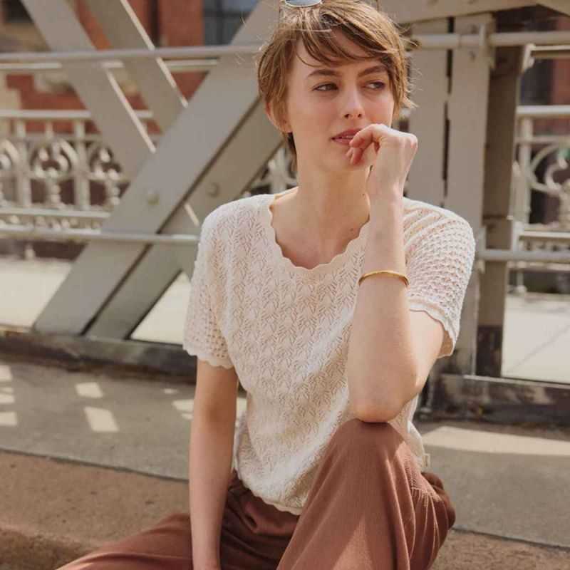 Pull en maille ajourée "EMMAA" - 100% Coton bio