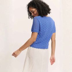 Haut pull en maille ajourée "EMMAA" - 100% Coton bio
