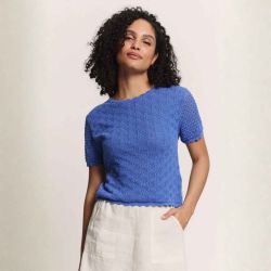 Haut pull en maille ajourée "EMMAA" - 100% Coton bio