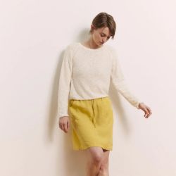 Pull court "IDAA" en maille structurée - 100% Coton bio