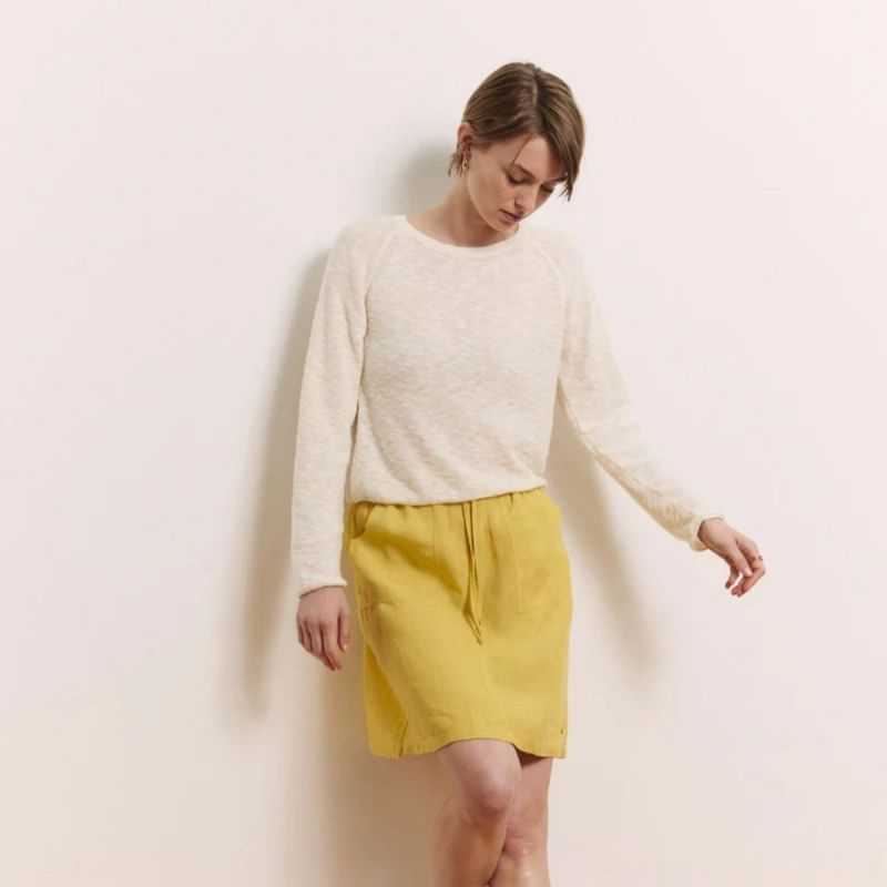 Pull court "IDAA" en maille structurée - 100% Coton bio