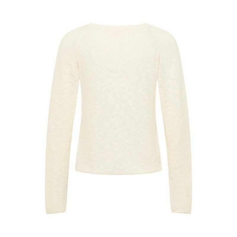 Pull court "IDAA" en maille structurée - 100% Coton bio