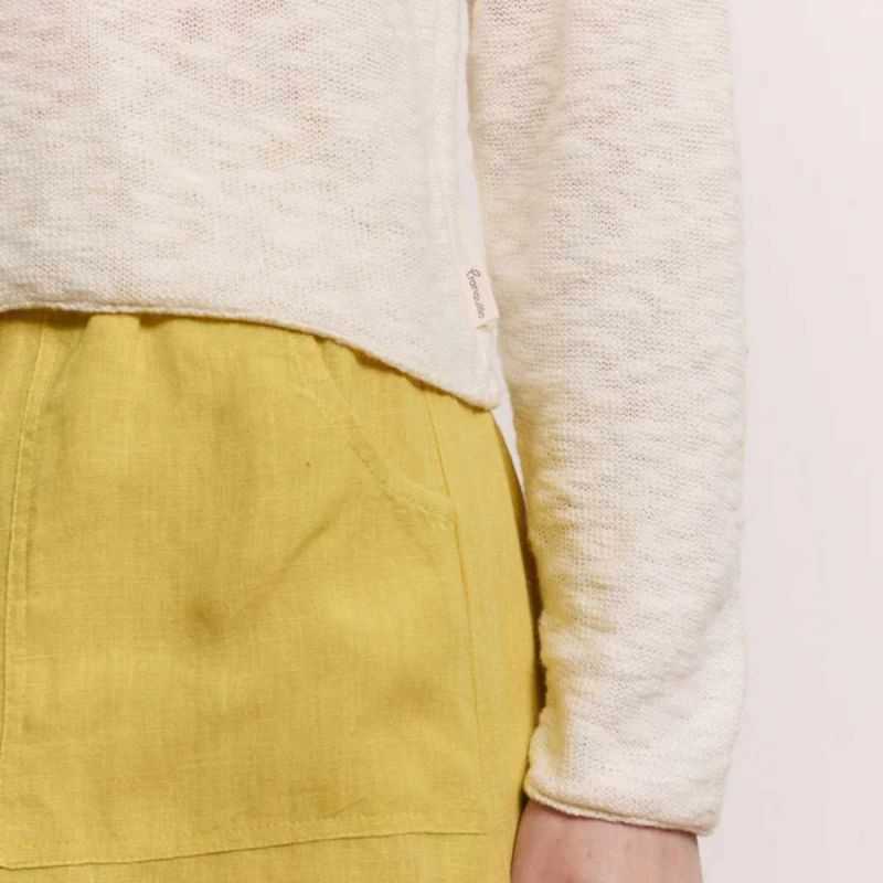 Pull court "IDAA" en maille structurée - 100% Coton bio