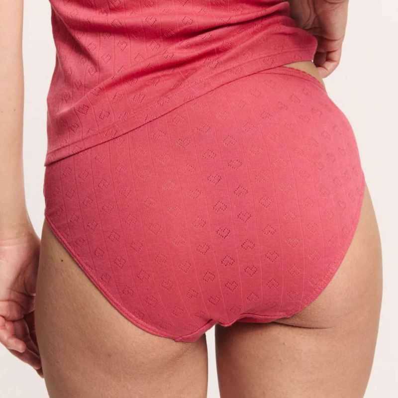 Lot de 2 culottes "PUAA" à cœurs ajourés - 100% Coton bio