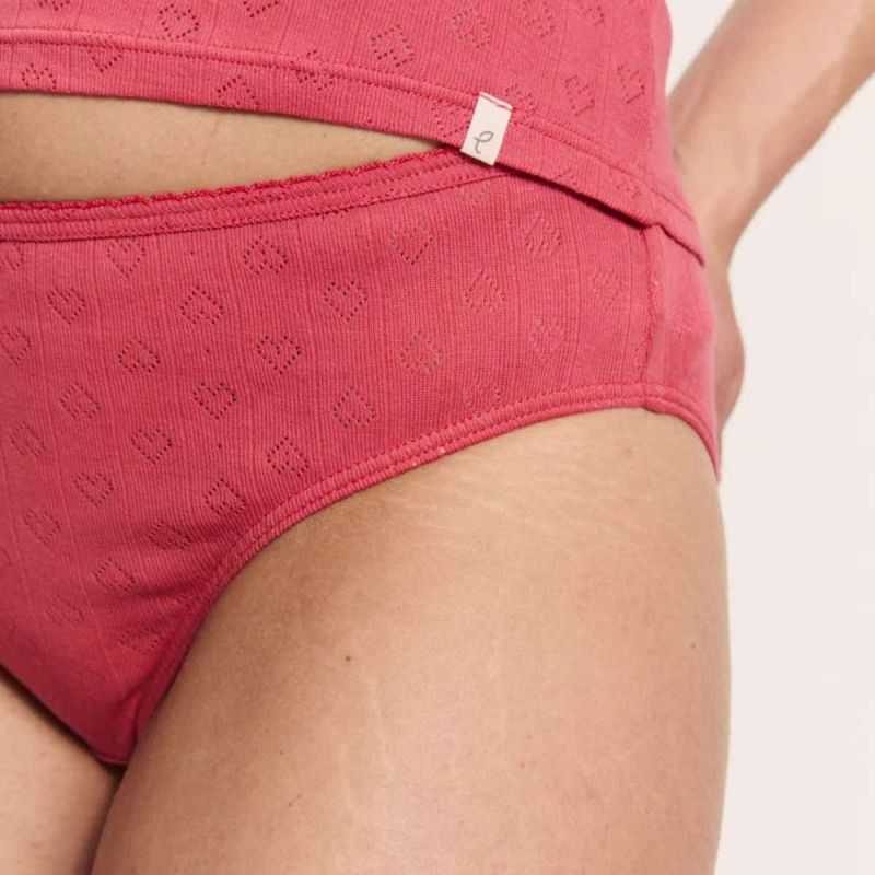 Lot de 2 culottes "PUAA" à cœurs ajourés - 100% Coton bio
