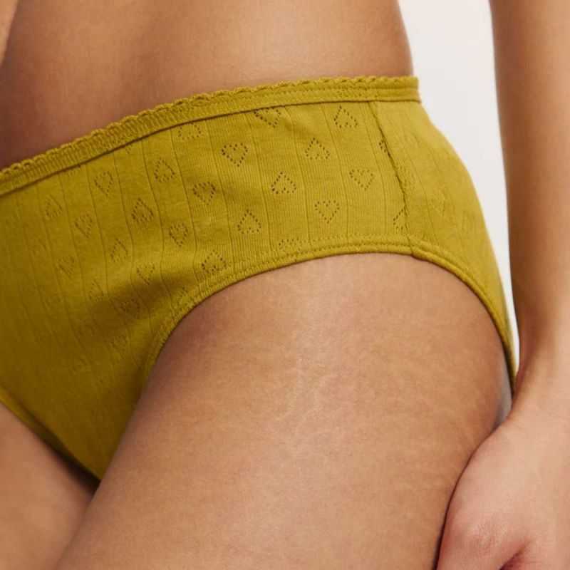 Lot de 2 culottes "PUAA" à cœurs ajourés - 100% Coton bio
