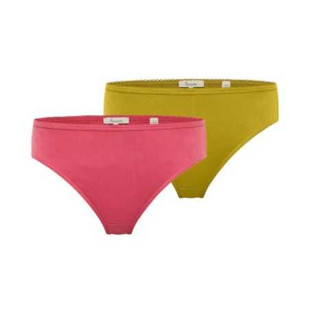 Lot de 2 culottes "PUAA" à cœurs ajourés - 100% Coton bio