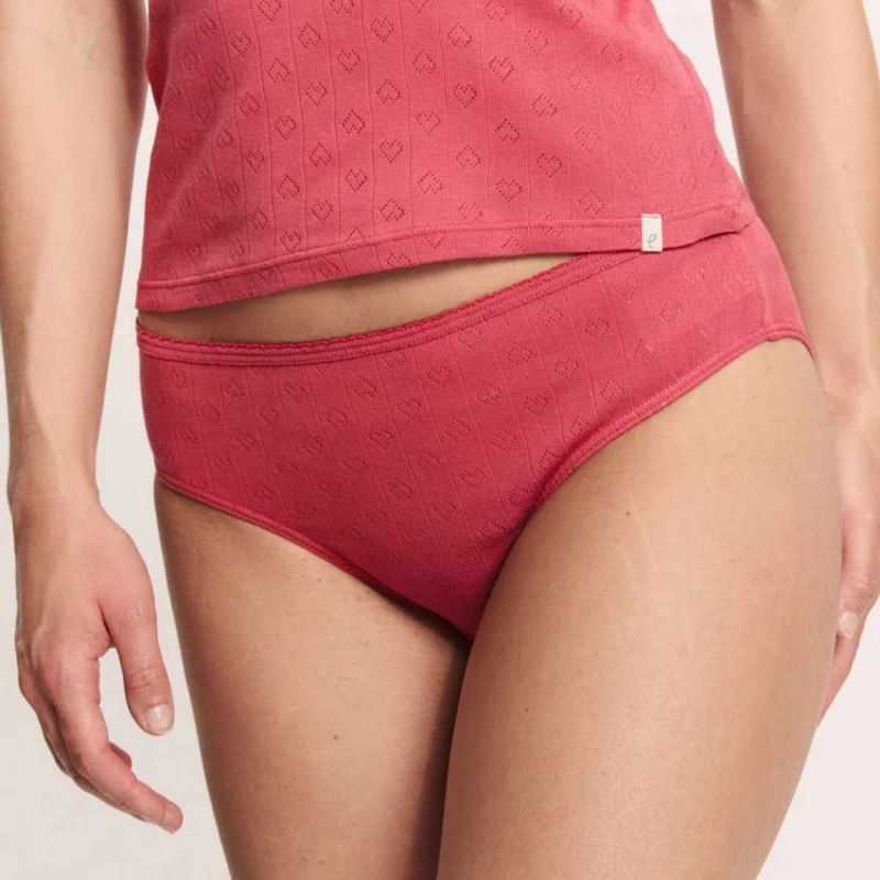Lot de 2 culottes "PUAA" à cœurs ajourés - 100% Coton bio