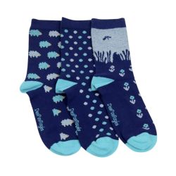 Ensemble 3 chaussettes bleues et dépareillées Moutons