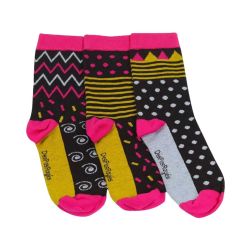 Chaussettes modèle Givrées noires et colorées