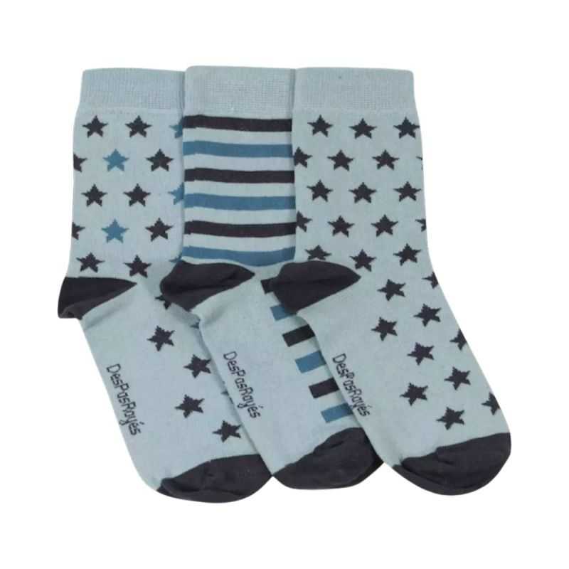 Chaussettes bleues menthe étoiles