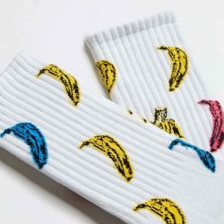 Chaussettes "Banana" blanches - Coton bio