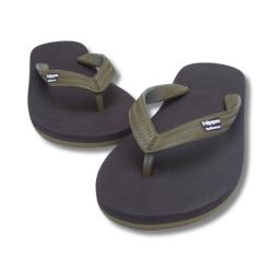 Tongs "MEKNES" - Semelle marron & kaki - Strap kaki