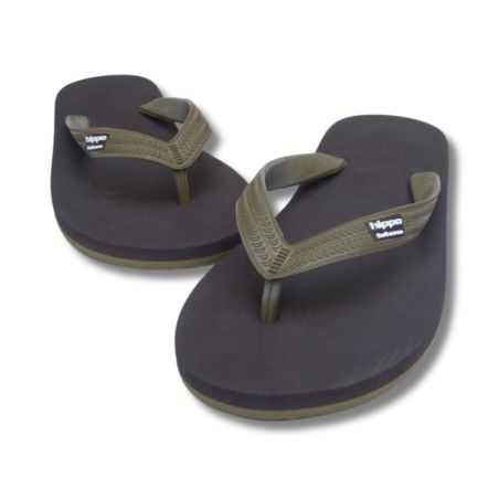 Tongs Hippobloo homme couleurs marron et kaki