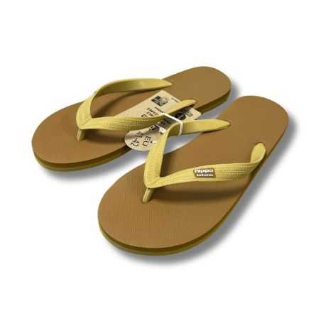 Tongs "TAMANRASSET" - Semelle camel & ocre - Strap ocre