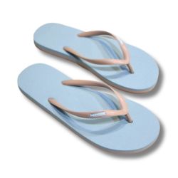 Tongs "CAHORS" - Semelle sable & crème - Strap noix de coco