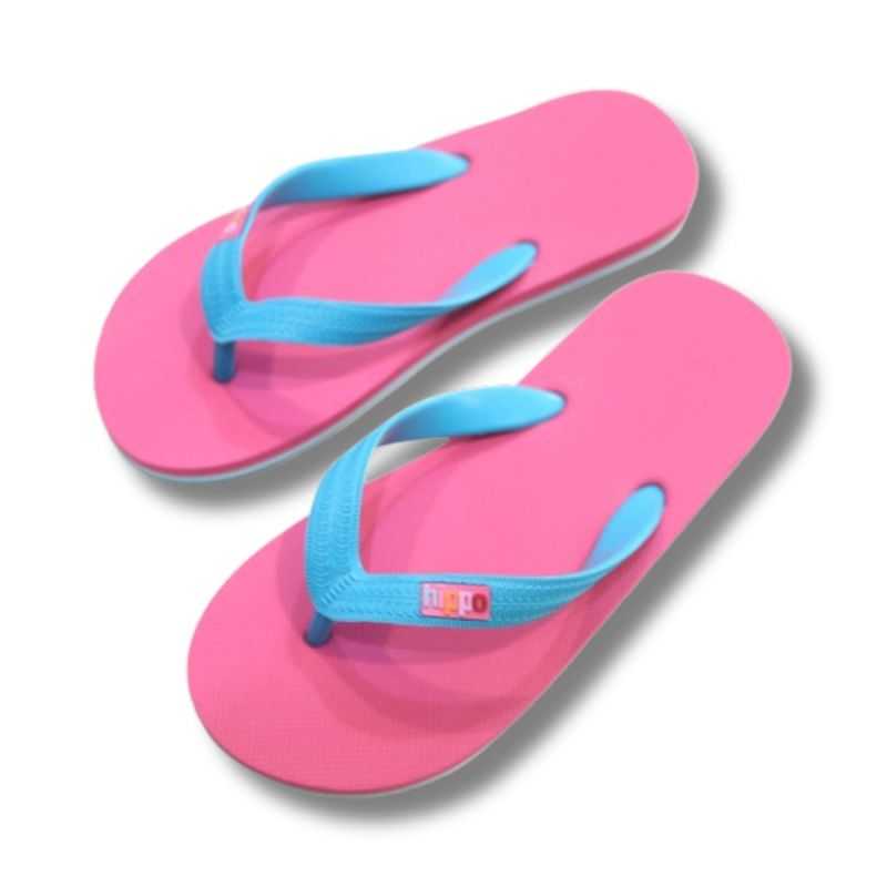 Tongs "BIARRITZ" - Semelle rose et bleu - Strap bleu Tongs "BIARRITZ" - Semelle rose et bleu - Strap bleu