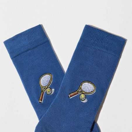 Chaussettes "TENNIS" motif brodé - Coton bio