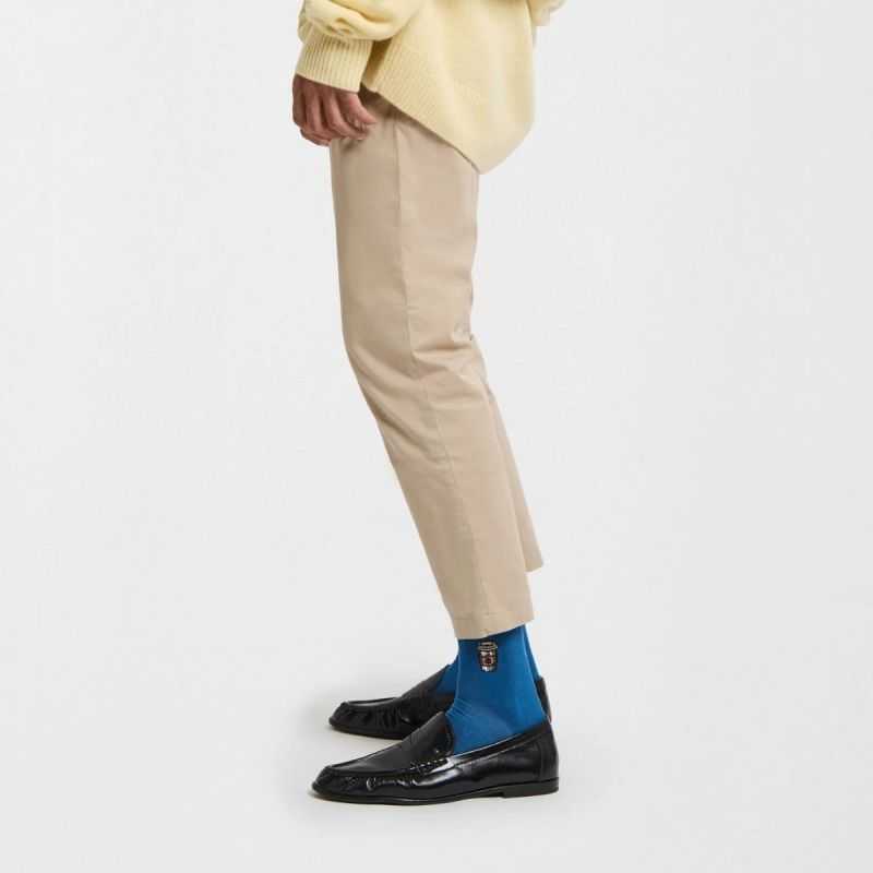 Chaussettes "CAFÉ" motif brodé - Coton bio