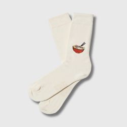 Chaussettes "RAMEN" motif brodé - Coton bio