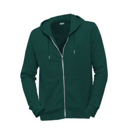 Sweat zippé "VÉLO" à capuche, 100% coton bio