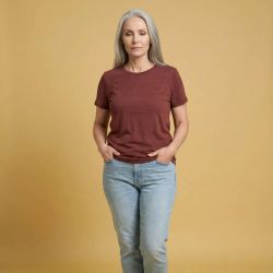 T-shirt "ALINA" 100% lin, col rond