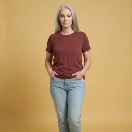 T-shirt "ALINA" 100% lin, col rond