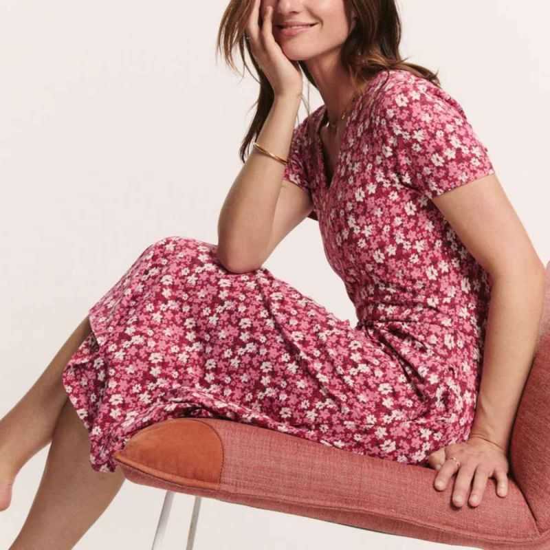 Robe midi "DOROO" imprimé fleuri - Coton bio