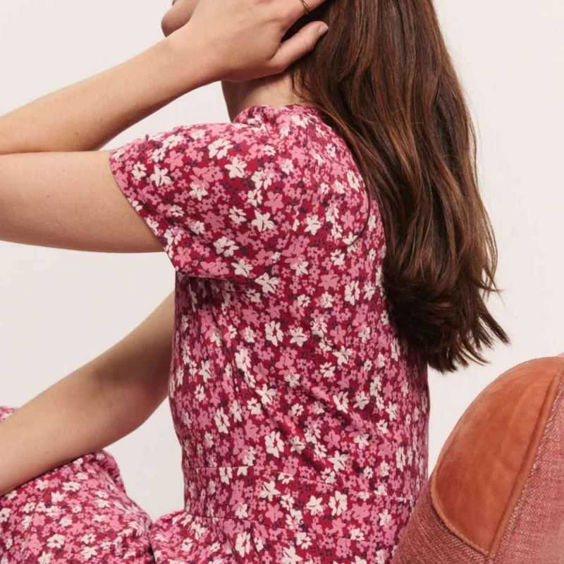 Robe midi "DOROO" imprimé fleuri - Coton bio
