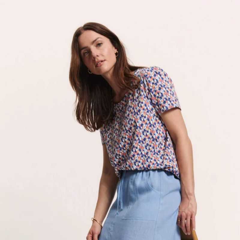 T-shirt en coton bio "LARAA", imprimé graphique - Coton bio