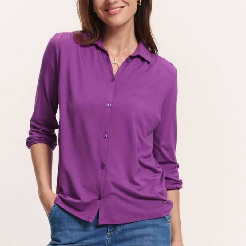 Blouse boutonnée "KAATY" en jersey - EcoVero™ Blouse boutonnée "KAATY" en jersey - EcoVero™