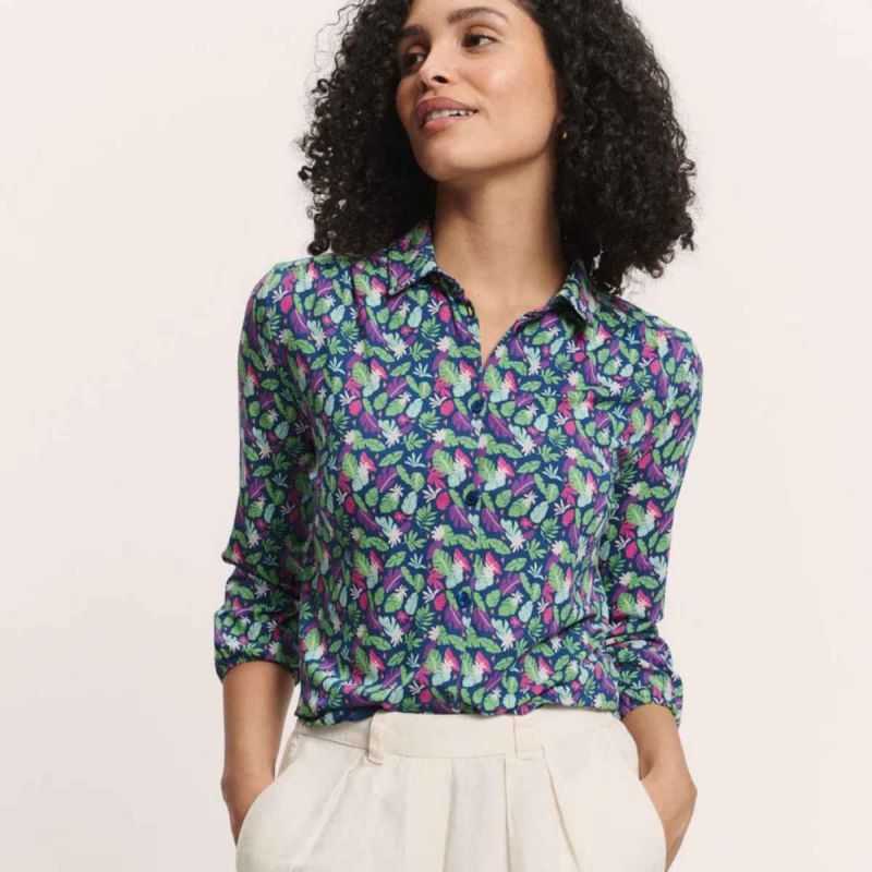 Blouse boutonnée "KAATY" en jersey - EcoVero™ Blouse boutonnée "KAATY" en jersey - EcoVero™