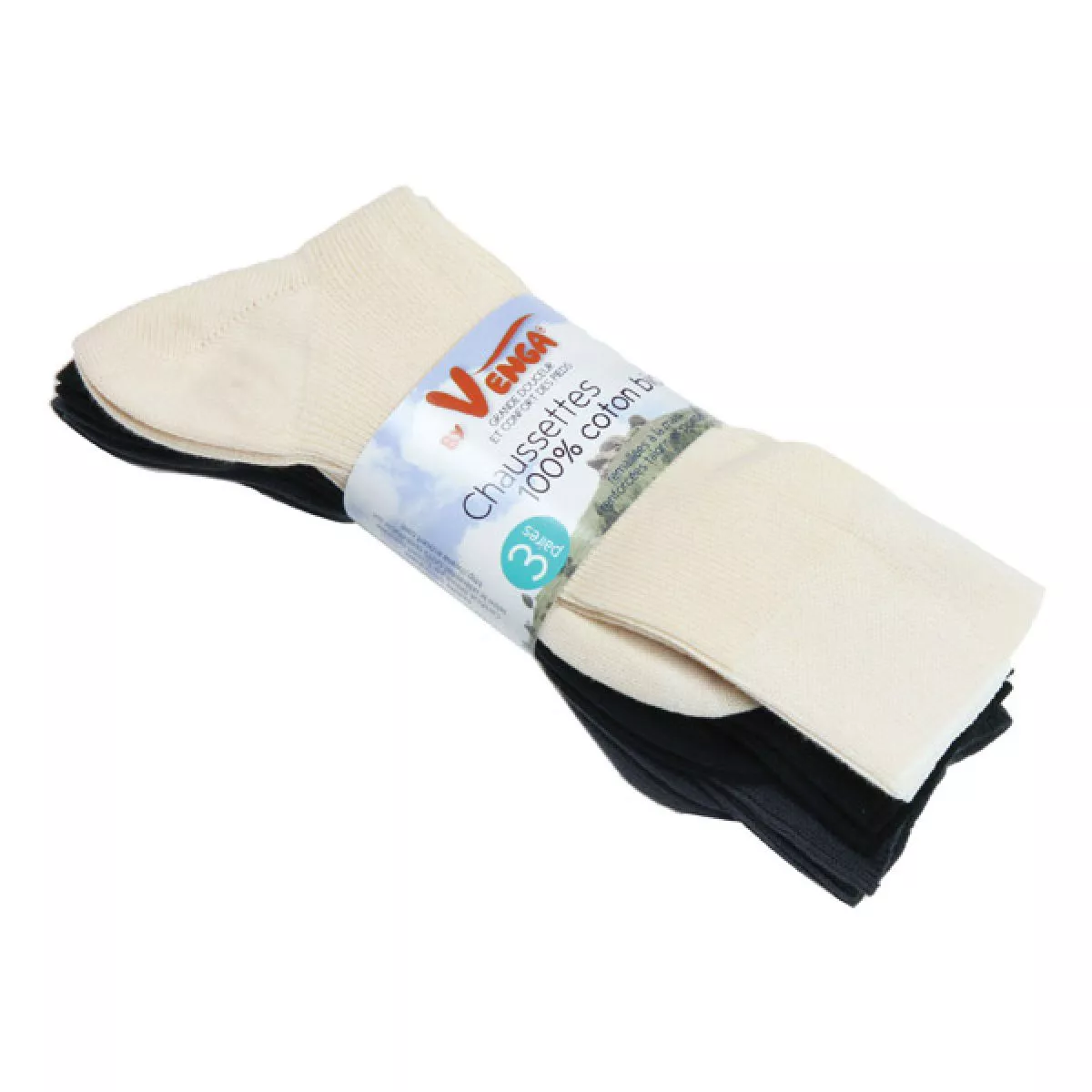 Lot de 3 chaussettes coton bio