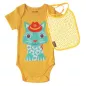 Body et bavoir coton bio jaune Chat Body et bavoir coton bio jaune Chat