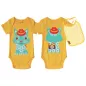 Body et bavoir coton bio jaune Chat Body et bavoir coton bio jaune Chat