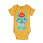 Body et bavoir coton bio jaune Chat Body et bavoir coton bio jaune Chat