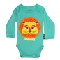 Body et bavoir coton bio bleu Lion