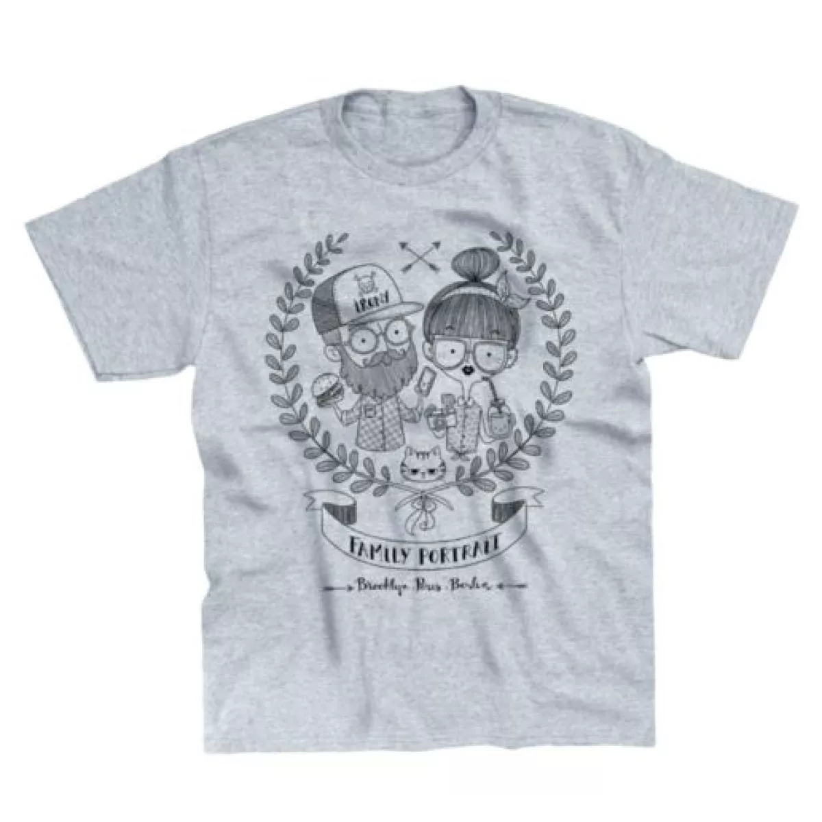 Tee-shirt gris chiné coton bio Hipster