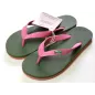 Tongs vertes kaki et rose