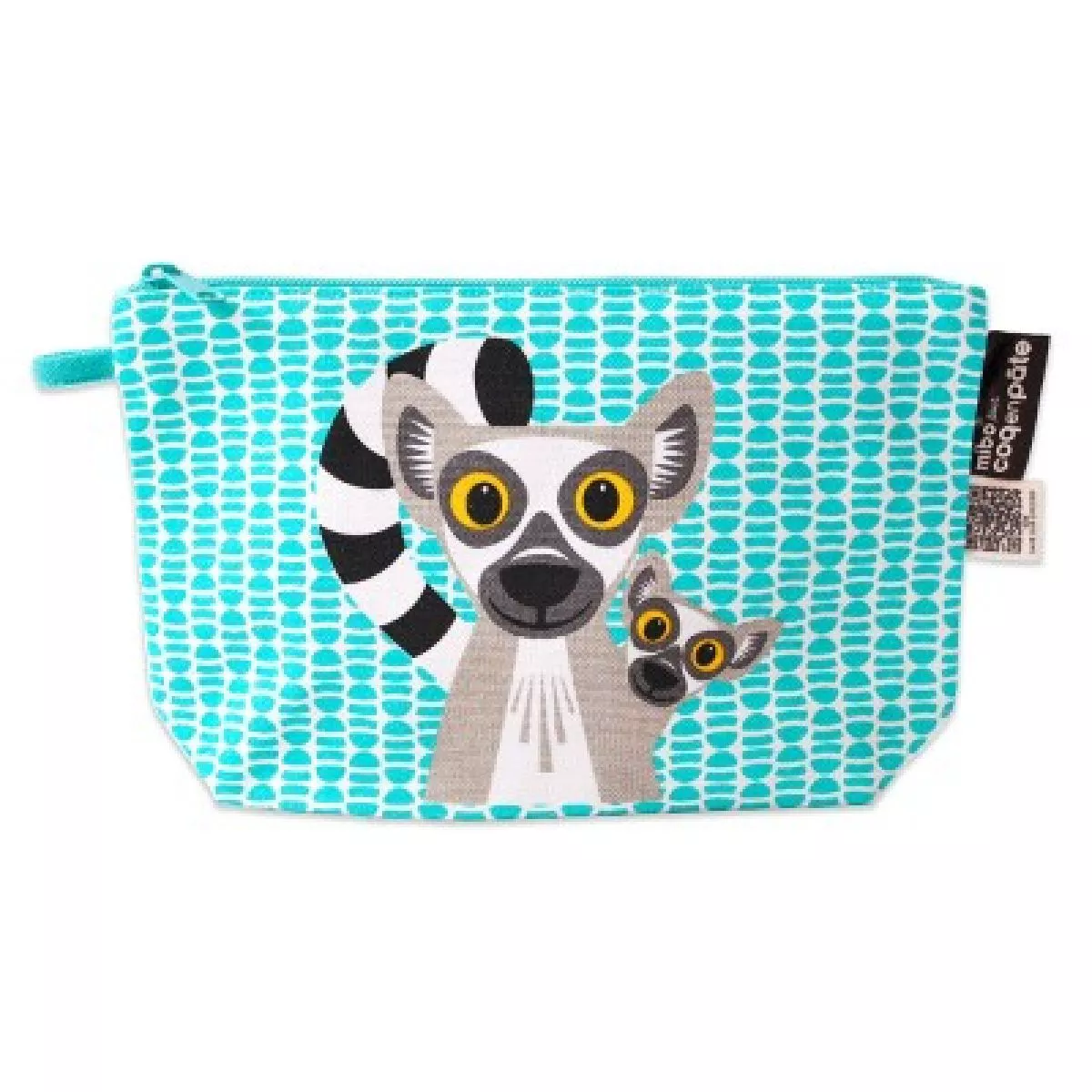 Trousse verte à soufflet lémurien Trousse verte à soufflet lémurien