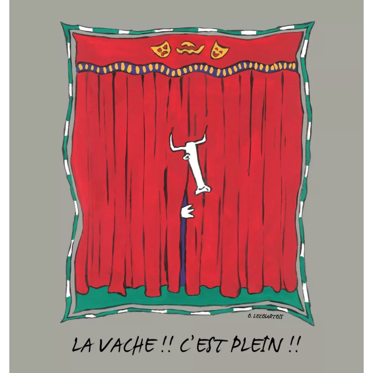 Tee-shirt gris coton bio La Vache c'est plein