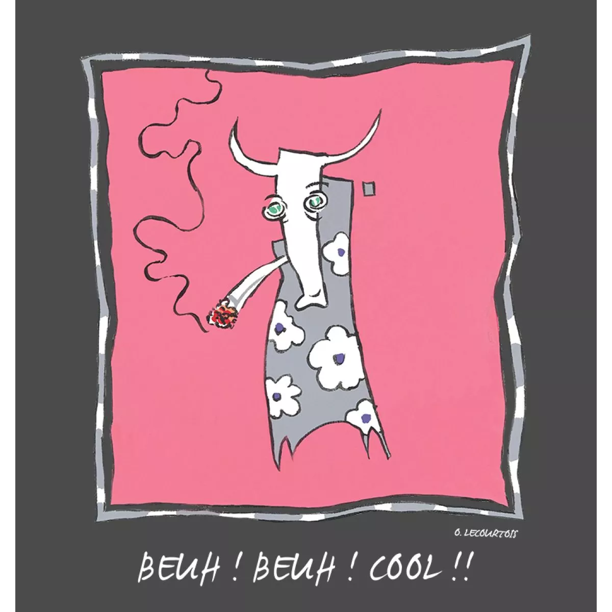 Tee-shirt anthracite coton bio Beuh ! Beuh ! cool !