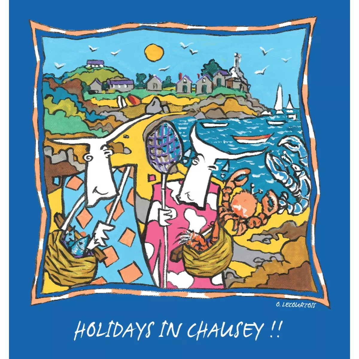 Tee-shirt bleu coton bio îles Chausey