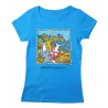 Tee-shirt femme bleu azur îles Chausey